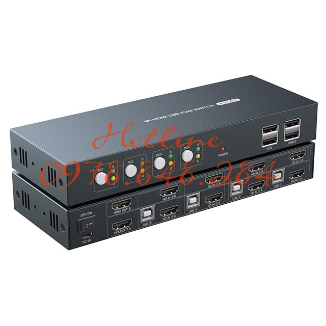 3 S7402H2 dual monitor kvm switch