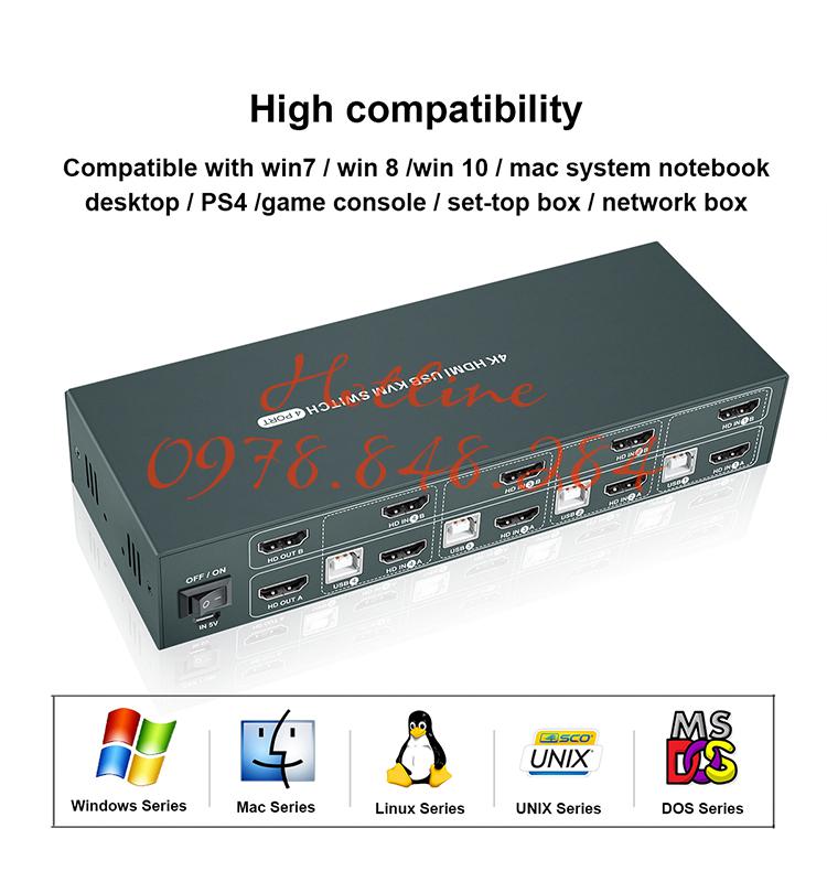 5A S7402H2 dual monitor kvm switch