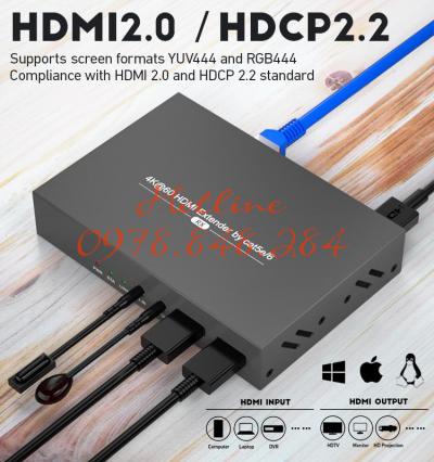Bộ kết nối HDMI có dây HT129 4Kx2K@60Hz 100m KVM IR mở rộng